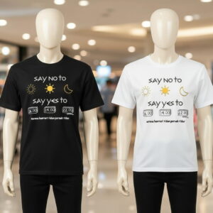 Baju Antibiotik Say No Yes Hitam Putih